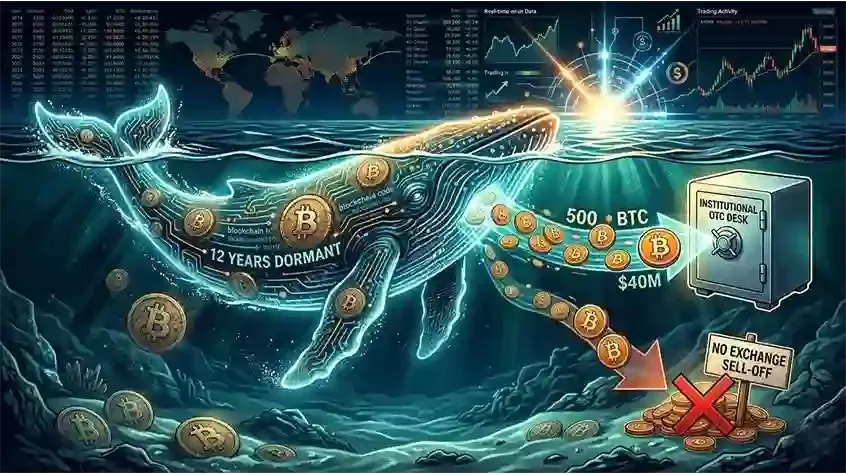 $40M Dormant Bitcoin Whale Wakes After 12 Years